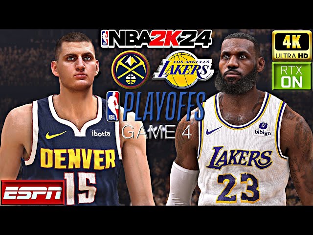 NBA 2K24 PC Ray Tracing Mod (4K60) | Nuggets vs Lakers Game 4 | NBA Playoffs WCR1