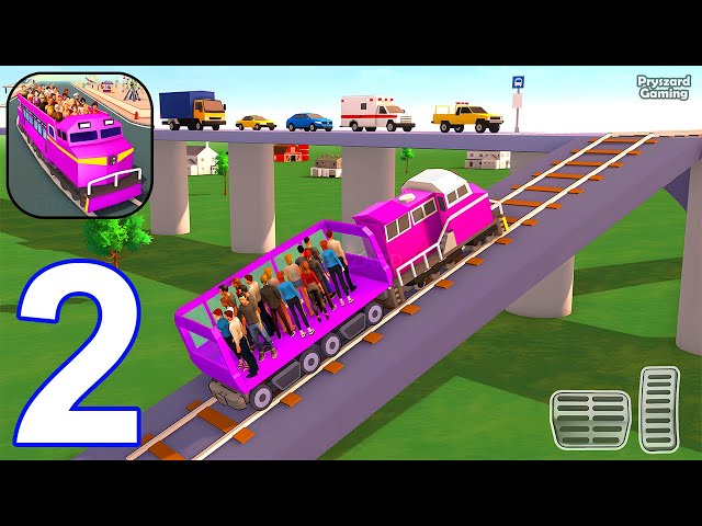 Passenger Express Train Game - Gameplay Walkthrough Part 2 Stickman Amusement Park (iOS, Android)