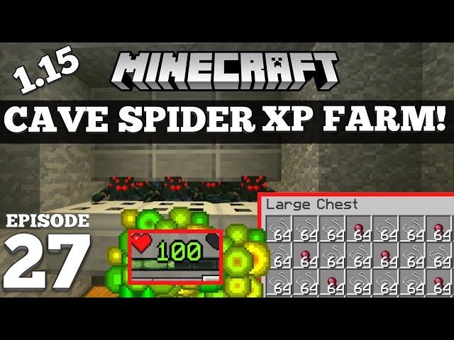 How To Make a Cave Spider XP Farm Minecraft 1.15.2+ #27