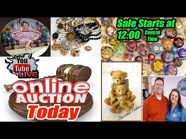 Live 3 Hour Auction Cherished Teddies, Shirley temple, Vintage jewelry and more!