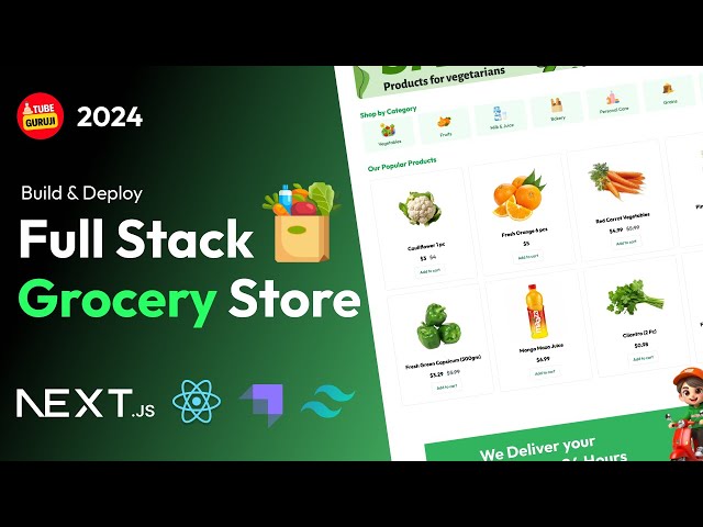 Build & Deploy Full Stack Next.Js Online Grocery React App Store | React, Strapi, Tailwindcss