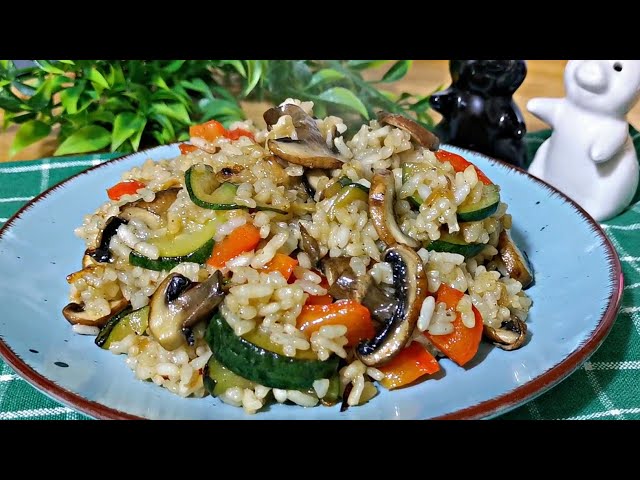 A simple and delicious dinner❗Rice with vegetables and mushrooms🔝