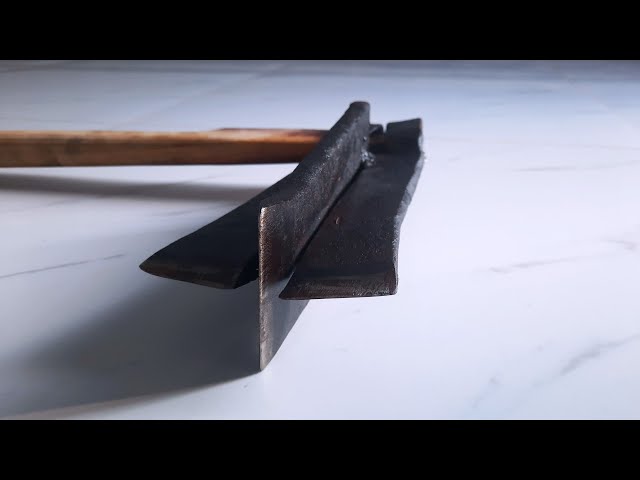 FORGING A FOUR BLADED CHOPPING AXE FROM LEAF SPRING FOR FIRST TIME