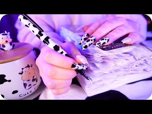 ASMR Study With Me ♡︎ Crinkly Notebook, Inaudible Whisper, Fountain Pen Writing, Rain 🖋️☔