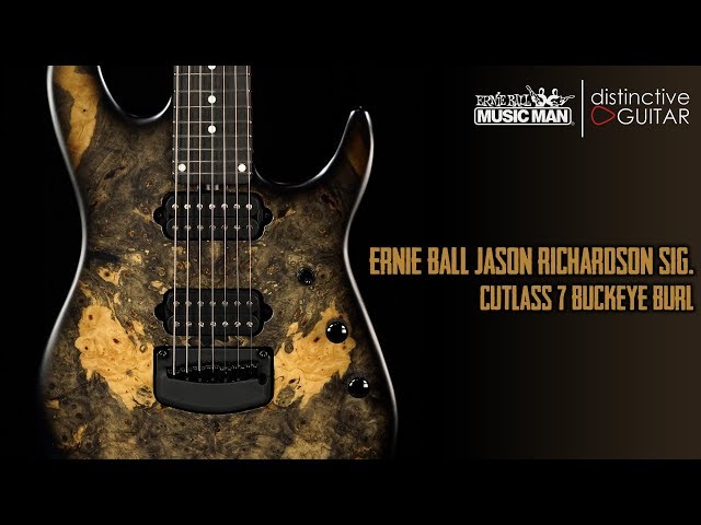 Ernie Ball Music Man Jason Richardson Signature Cutlass 7 String | Buckeye Burl