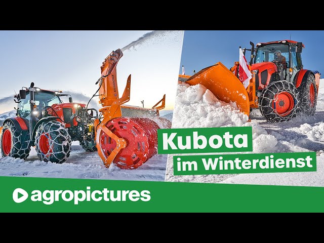 Winterdienst in den Bergen mit Kubota Traktoren und Kahlbacher Geräten | Schneeräumen in den Alpen