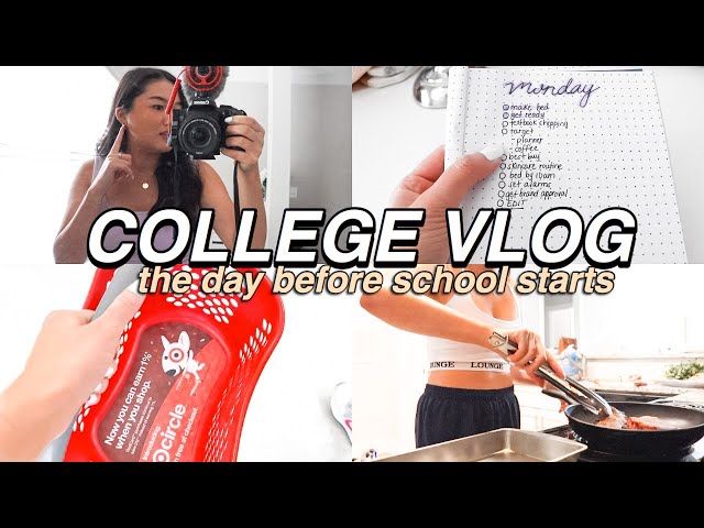 COLLEGE VLOG: Monday, target haul, day before new semester, busy day, editing, hotpot, unboxing!