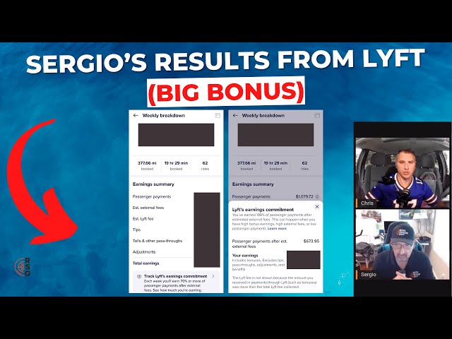Sergio Results Driving Lyft Last Week (BIG BONUS)