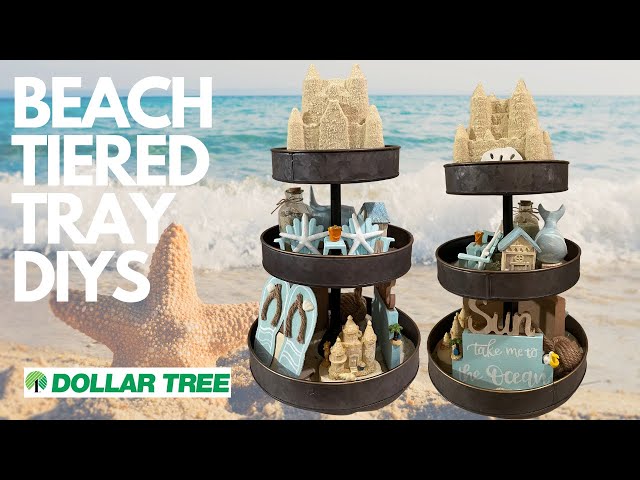 🏖 BEACH Tiered Tray DIYS #33 Summer 2022 (Dollar Tree) Hacks