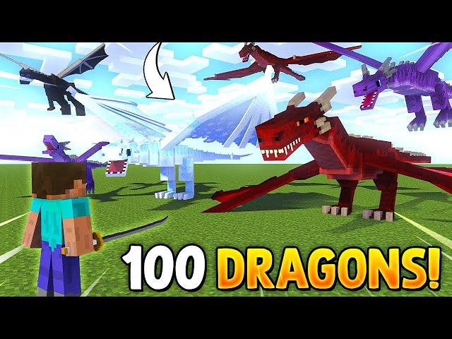 100 DRAGONS vs Me in Minecraft