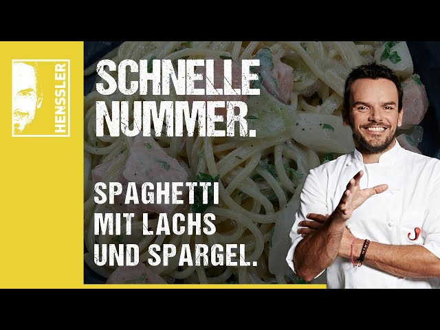 Schnelles Spaghetti mit Lachs und Spargel Rezept von Steffen Henssler
