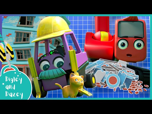Kitten Crisis ! | 🚧 🚜 | Digley and Dazey | Kids Construction Truck Cartoons