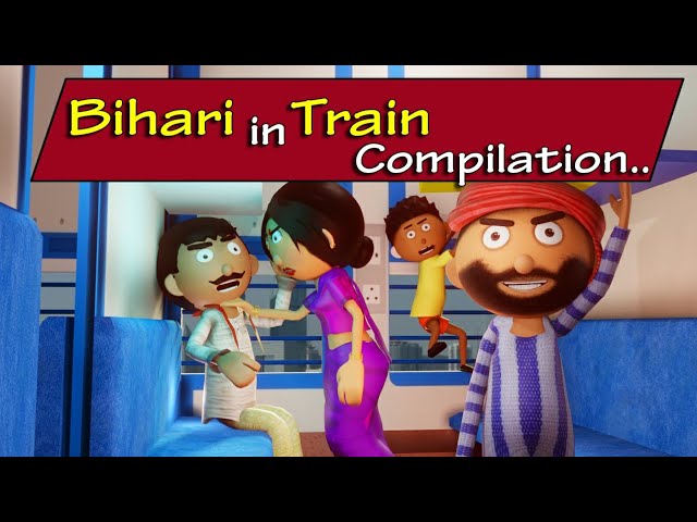 ट्रैन में बिहारी 😂Bihari In Train Compilation Video - Train Jokes - GOGO Toons @CartoonMasterGOGO