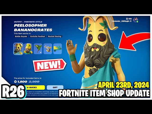Fortnite Item Shop *NEW* PEELOSOPHER SKIN & PERSEUS’S LEVEL UP QUEST PACK!