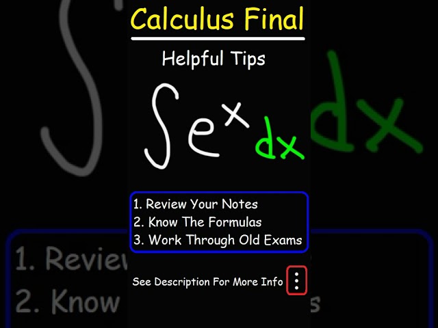 Calculus Final Exam - 3 Useful Tips #Shorts