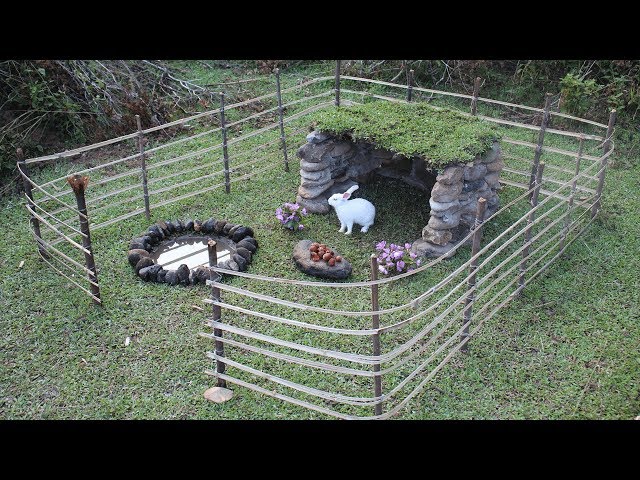 Wild Rabbit Trap In The Forest And Build Stone House For It