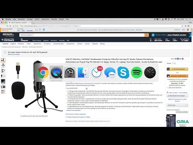Youtube Podcast Kondensator Mikrofon USB PC Max ohne rauschen günstig