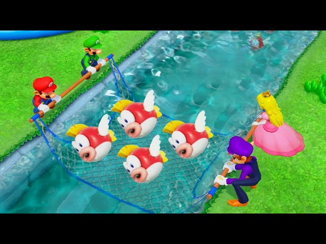Super Mario Party - Minigames - Mario vs Waluigi vs Peach vs Luigi