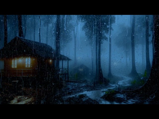 Relaxing Rain Sounds For Sleeping - Rain & Thunder Nature in the Forest At Night to relax, ASMR
