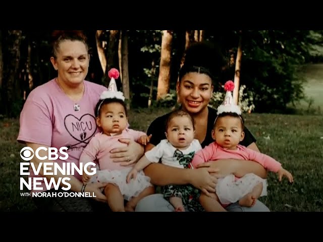 Nurse adopts teen mother and her triplets