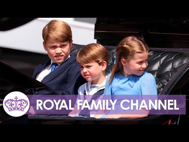 Royal Children Arrive for Queen's Platinum Jubilee Birthday Parade