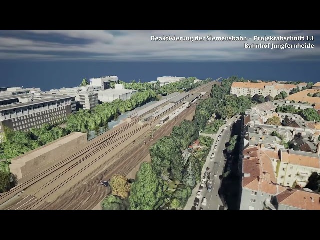 Siemensbahn Reaktivierung – Visualisierung des Bahnhofs Jungfernheide
