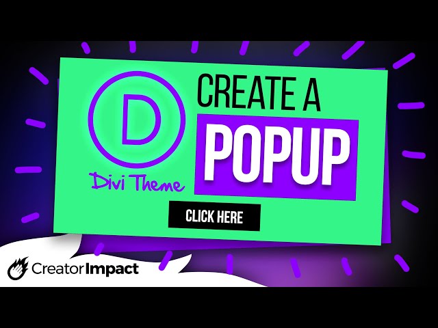 How to create a POPUP IN DIVI website (a Divi Theme Popup Box)