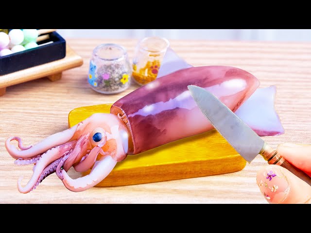 Tasty Miniature Cooking Squid Idea 🦑 Delicious Miniature Squid Sandwich 🥖Amazing Breakfast Recipe
