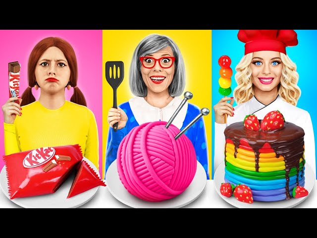 Me vs Grandma Cooking Challenge! Cake Decorating Challenge & Kitchen Hacks by YUMMY JELLY