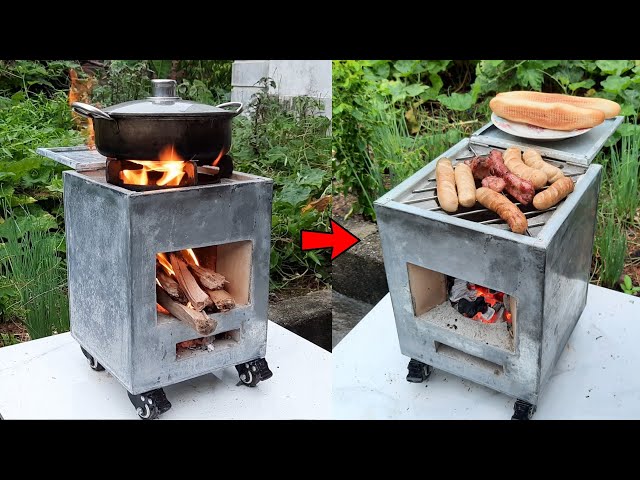 The Idea of Making a Simple and Highly Effective Wood Stove from Cement