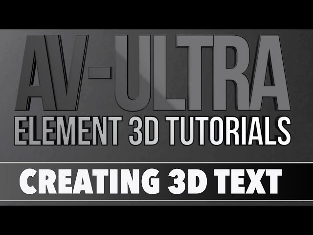 Element 3D Text and Background Tutorial for After Effects