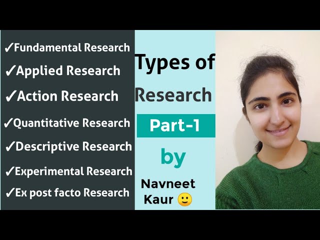 Types of Research || Part-1 || UGC NET Paper-1 || Research Aptitude || By: Navneet Kaur 🙂