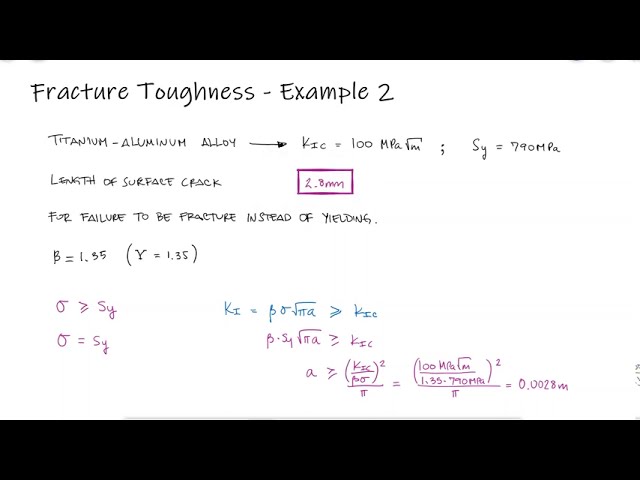Fracture Toughness - Crack Size to Crack Before Yield - Example 2
