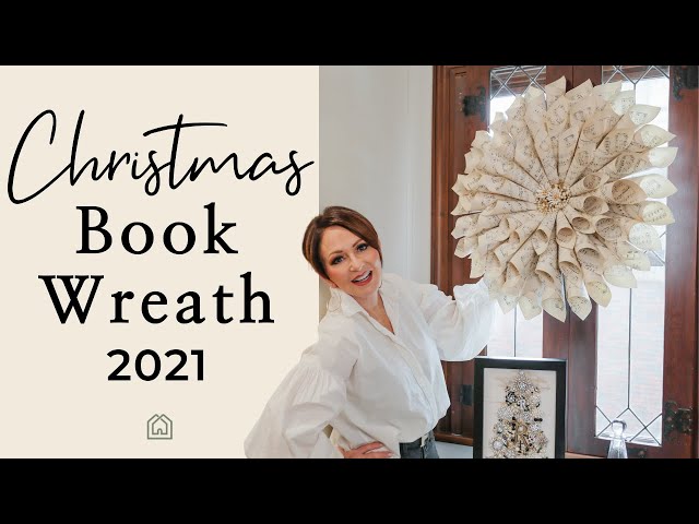 Old Book Pages Christmas Wreath 2021 | Christmas Decorations DIY