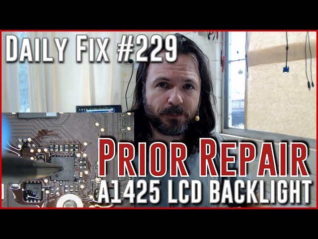 #229 Macbook A1425, no backlight 820-3642, prior repair
