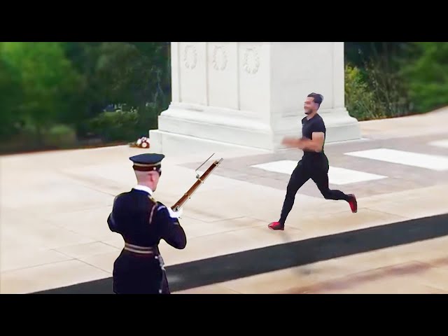 He Tried To Mess With A Guard Of The Tomb Of The Unknown Soldier