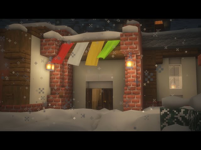 HEAVY SNOWSTORM IN NIGHT + COZY HOUSE | MINECRAFT RELAXING