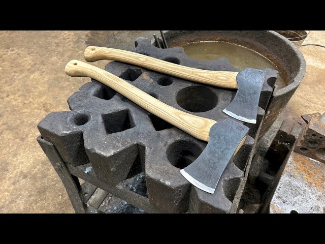 Forging axes from shop trash