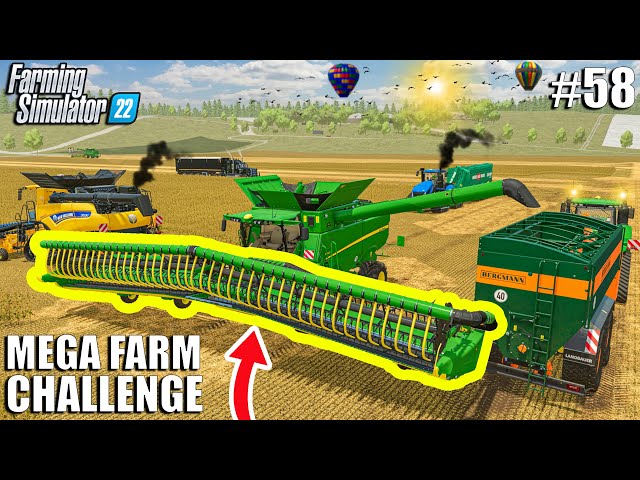 Harvesting SOYBEANS with ARTICULATED HEADERS | MEGA FARM Ep.58 | Farming Simulator 22