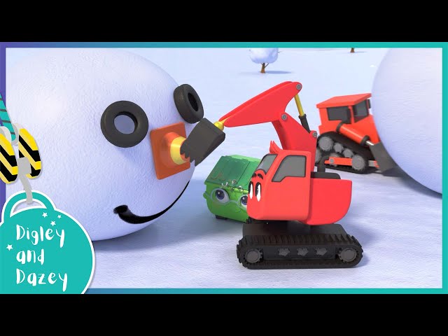☃ Building a Giant Snowman | Digley and Dazey | Kids Construction Truck Cartoons