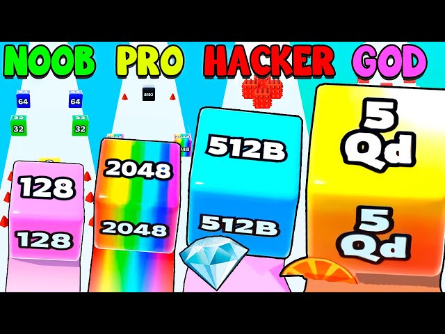 WOW 😲 WORLD RECORD in Jelly Run 2048 🟥 NOOB vs PRO vs HACKER vs GOD [Max LVL]