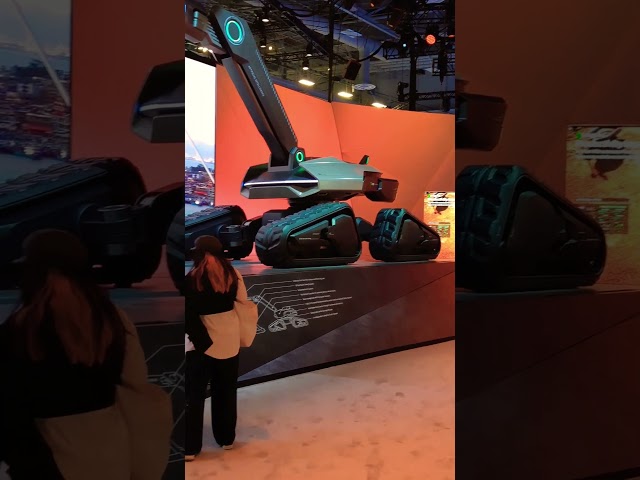 Fully Electric automonis backhoe. #iwork4dell #ces2024