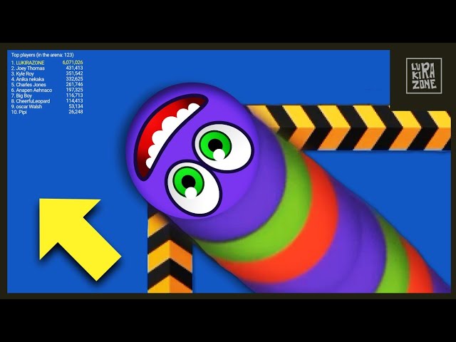 WORMS ZONE epic Gameplay Top 1 | video #073 | slitherio wormate biggest snake io🐍 game | LUKIRAZONE