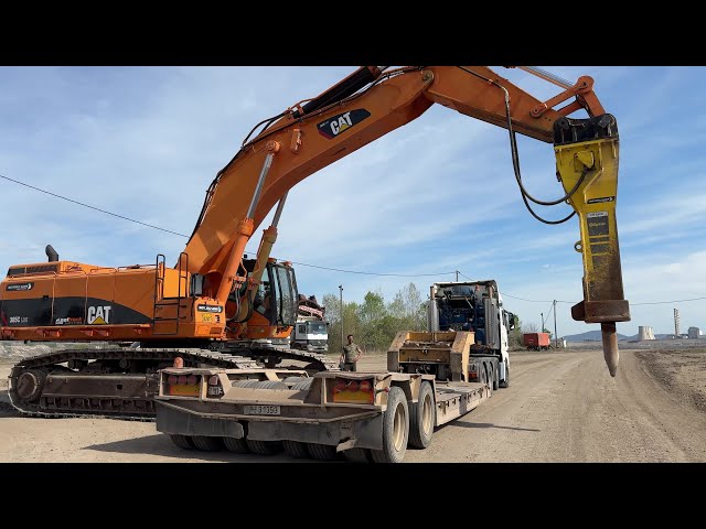 Loading & Transporting The Caterpillar 385C Excavator On Site - Fasoulas Heavy Transports