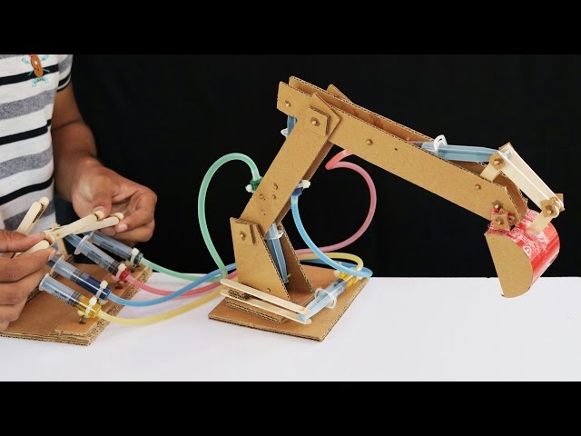 How to Make Hydraulic JCB From Cardboard