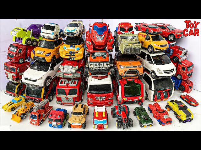 Full Autobots TRANSFORMERS Giant Vehicles : Iron Man ,  Pickup Truck, Dinosaur, Bumblebee STOPMOTION