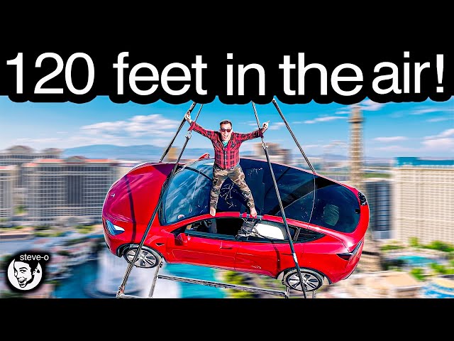 Living In My Car In Las Vegas (Hanging From A Crane!) | Steve-O