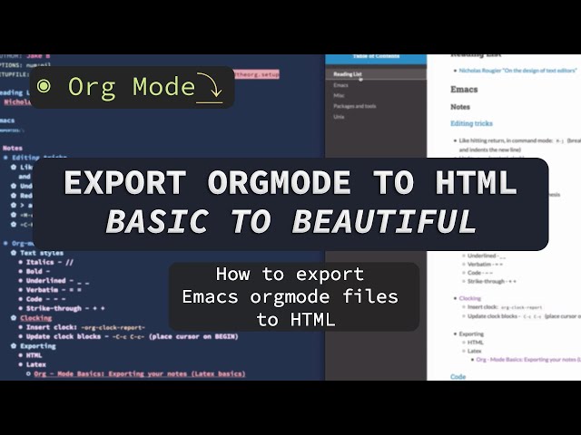 Export Emacs Org Mode to HTML – Straightforward Emacs