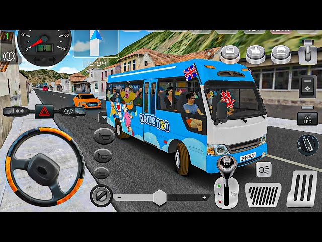 Hyundai Bus With Doraemon Livery -  Mini Bus Driving Game 3D - Bus Game Android Gameplay