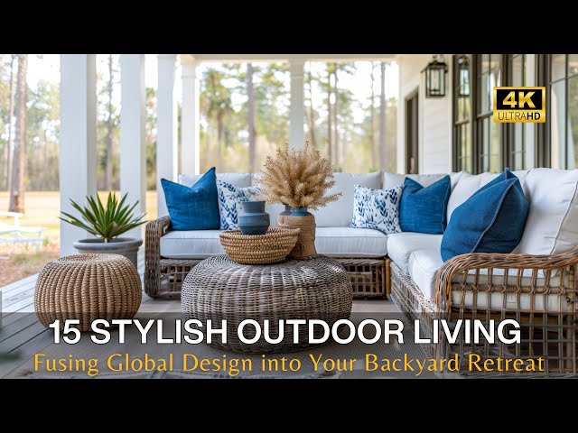 Stylish Outdoor Living Room Design Ideas: Fusing Global Design Charm into Your Cozy Backyard Retreat
